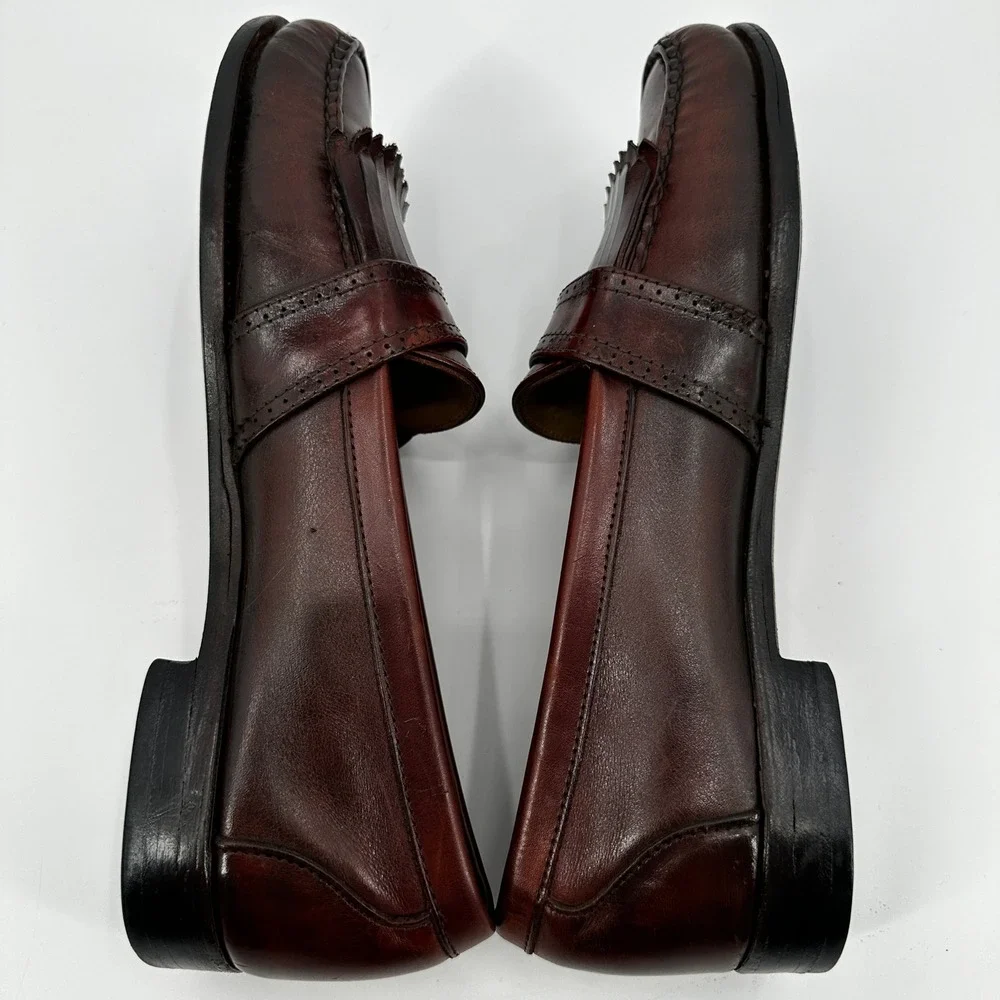 Allen Edmonds Classic Leather Tassel Loafers Dark Brown Mens Dress Shoes Slip On
